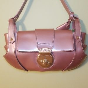 FENDI Handbag Light Metallic Pink w/ Gold Accents